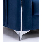 Fauteuil d'appoint en velours bleu, style contemporain, une place