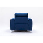 Fauteuil d'appoint en velours bleu, style contemporain, une place