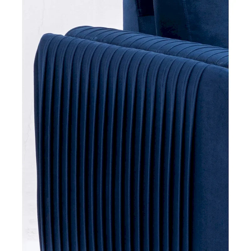 Fauteuil d'appoint en velours bleu, style contemporain, une place