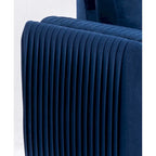 Fauteuil d'appoint en velours bleu, style contemporain, une place