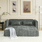 Canapé-lit convertible 3 places avec tiroirs de rangement, Noir / Beige / Orange / Gris