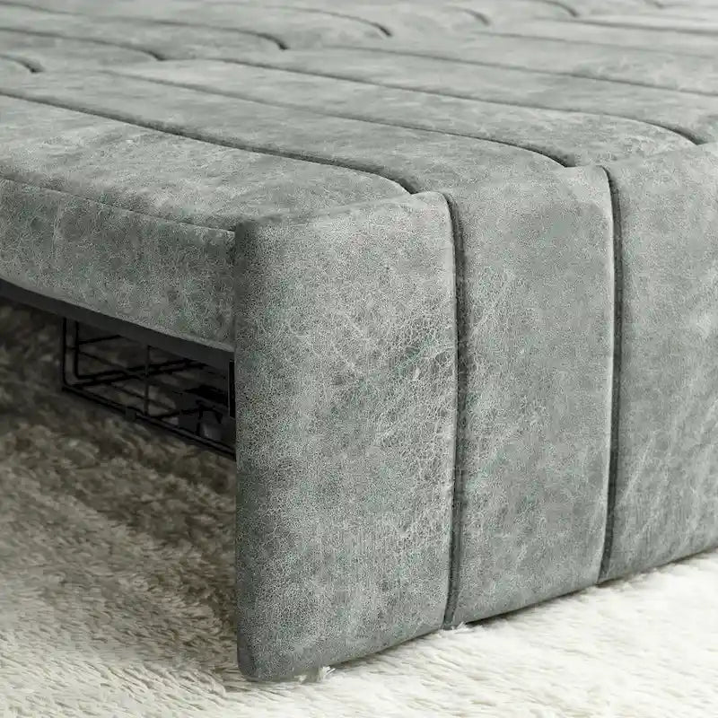 Canapé-lit convertible 3 places avec tiroirs de rangement, Noir / Beige / Orange / Gris