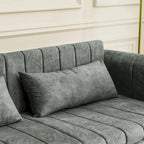 Canapé-lit convertible 3 places avec tiroirs de rangement, Noir / Beige / Orange / Gris