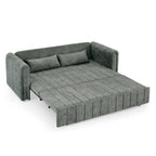 Canapé-lit convertible 3 places avec tiroirs de rangement, Noir / Beige / Orange / Gris