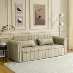 Canapé-lit convertible 3 places avec tiroirs de rangement, Noir / Beige / Orange / Gris