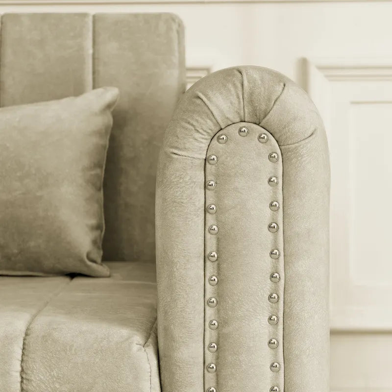 Canapé-lit convertible 3 places avec tiroirs de rangement, Noir / Beige / Orange / Gris