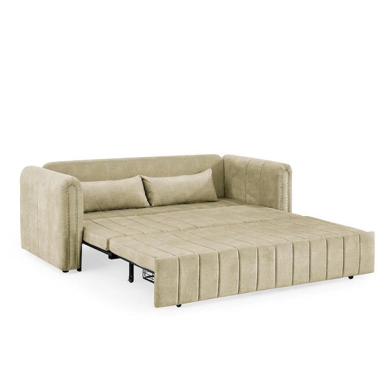 Canapé-lit convertible 3 places avec tiroirs de rangement, Noir / Beige / Orange / Gris
