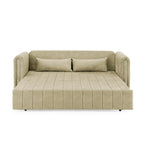 Canapé-lit convertible 3 places avec tiroirs de rangement, Noir / Beige / Orange / Gris