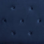 Lit plateforme à oreilles gris/beige/bleu, capitonné, très grand lit (King), 2 places