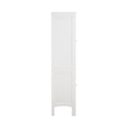 Meuble de rangement blanc à 5 niveaux autoportant avec 2 portes persiennes