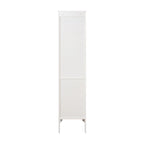 Meuble de rangement blanc à 5 niveaux autoportant avec 2 portes persiennes