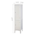 Meuble de rangement blanc à 5 niveaux autoportant avec 2 portes persiennes