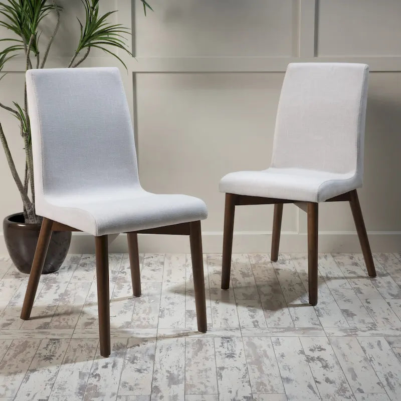Chaises de salle à manger en tissu Orrin de style milieu de siècle (lot de 2) par Christopher Knight Home