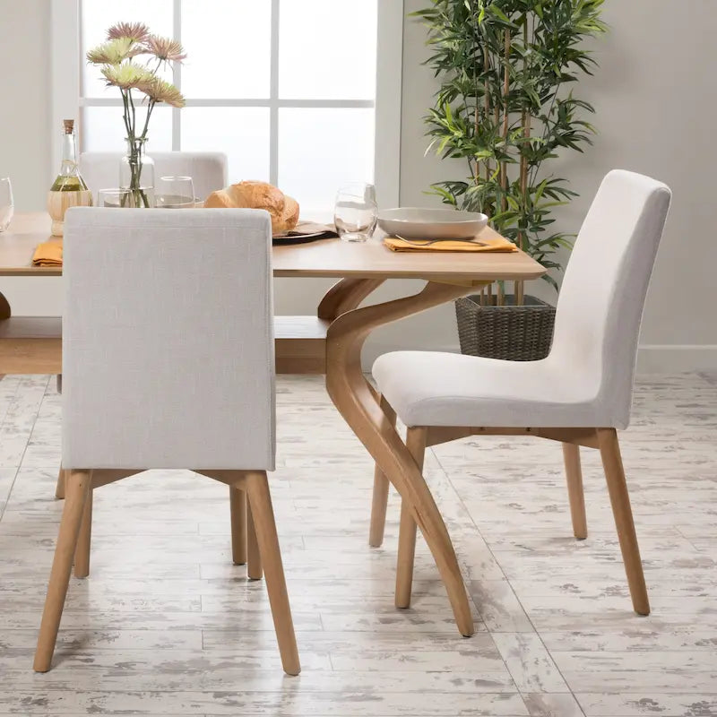 Chaises de salle à manger en tissu Orrin de style milieu de siècle (lot de 2) par Christopher Knight Home