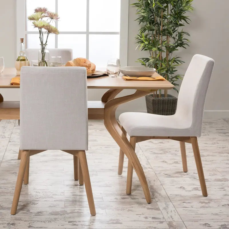 Chaises de salle à manger en tissu Orrin de style milieu de siècle (lot de 2) par Christopher Knight Home