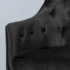 Fauteuil d'appoint capitonné en velours, pieds en fer doré, une place