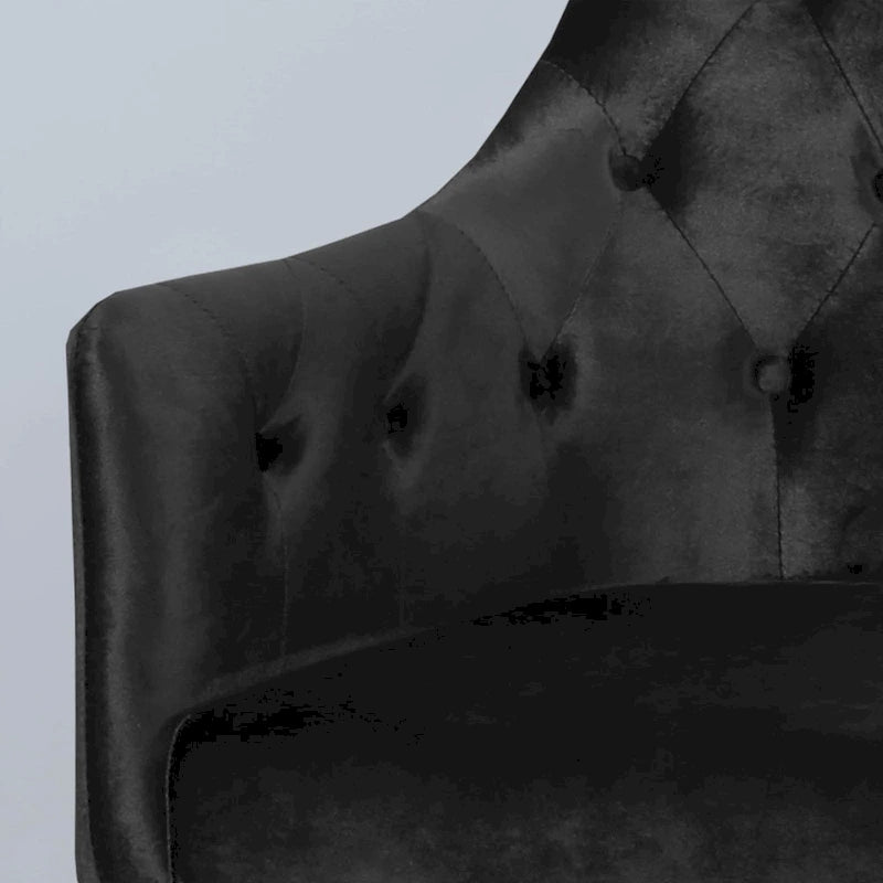 Fauteuil d'appoint capitonné en velours, pieds en fer doré, une place