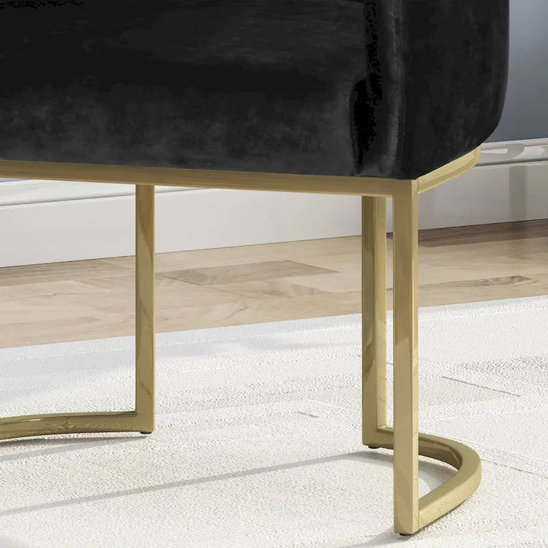 Fauteuil d'appoint capitonné en velours, pieds en fer doré, une place