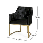 Fauteuil d'appoint capitonné en velours, pieds en fer doré, une place