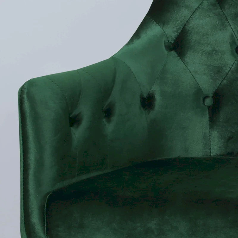 Fauteuil d'appoint capitonné en velours, pieds en fer doré, une place