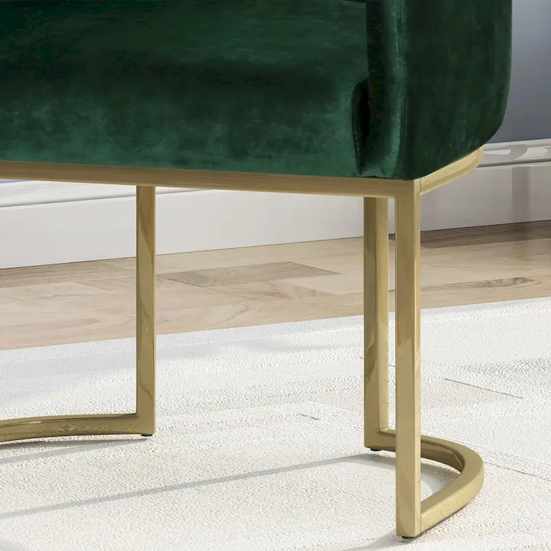 Fauteuil d'appoint capitonné en velours, pieds en fer doré, une place