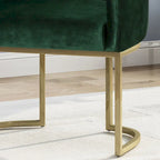 Fauteuil d'appoint capitonné en velours, pieds en fer doré, une place