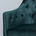 Fauteuil d'appoint capitonné en velours, pieds en fer doré, une place