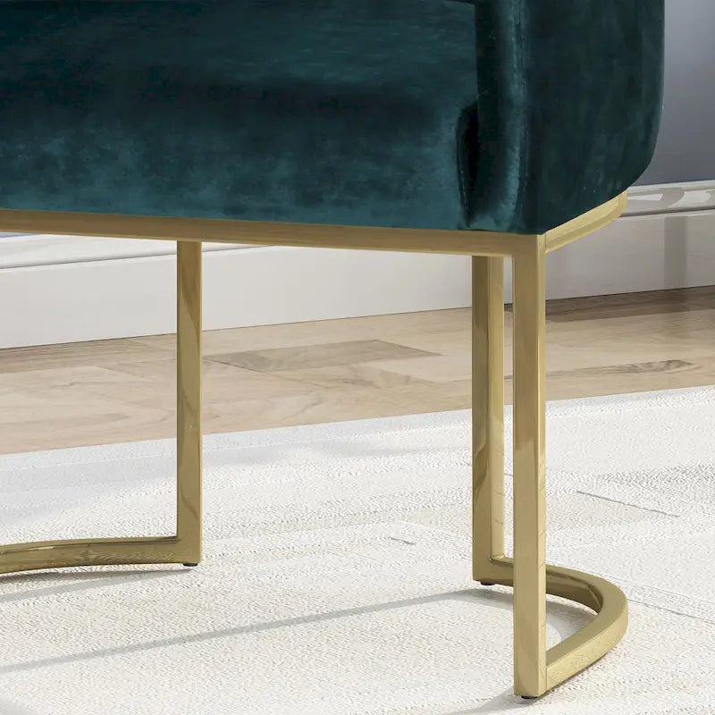 Fauteuil d'appoint capitonné en velours, pieds en fer doré, une place