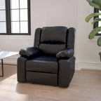 Fauteuil inclinable en cuir synthétique noir/marron/gris/crème/cognac à dossier oreiller, simple