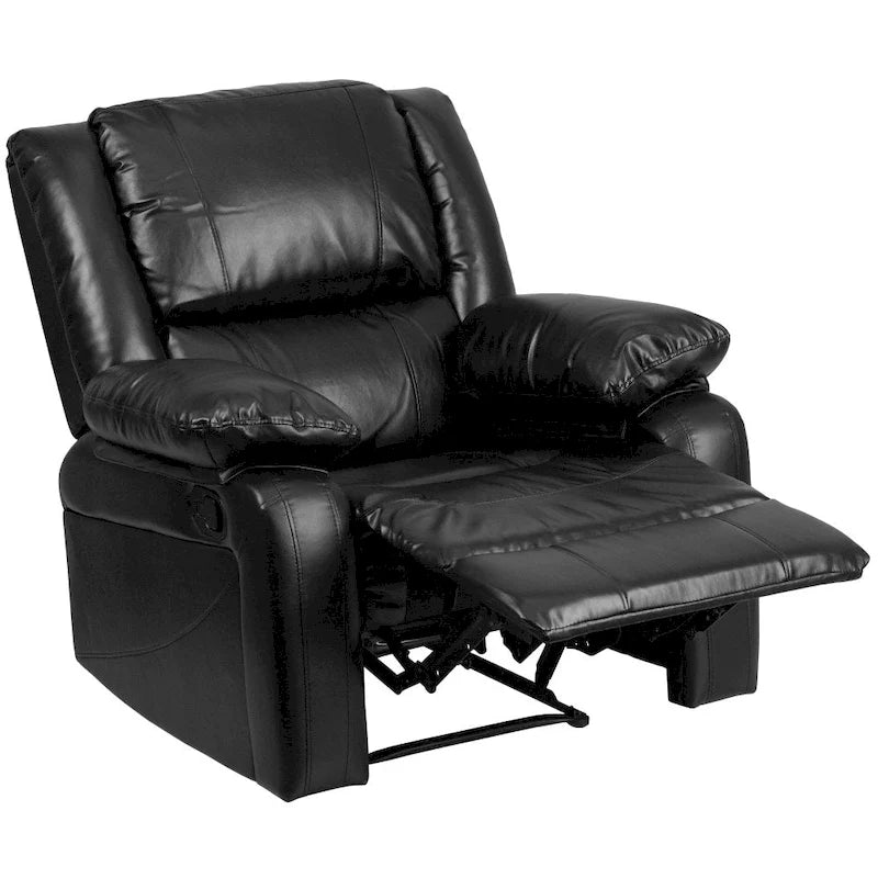 Fauteuil inclinable en cuir synthétique noir/marron/gris/crème/cognac à dossier oreiller, simple