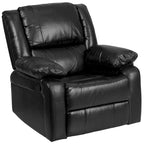 Fauteuil inclinable en cuir synthétique noir/marron/gris/crème/cognac à dossier oreiller, simple