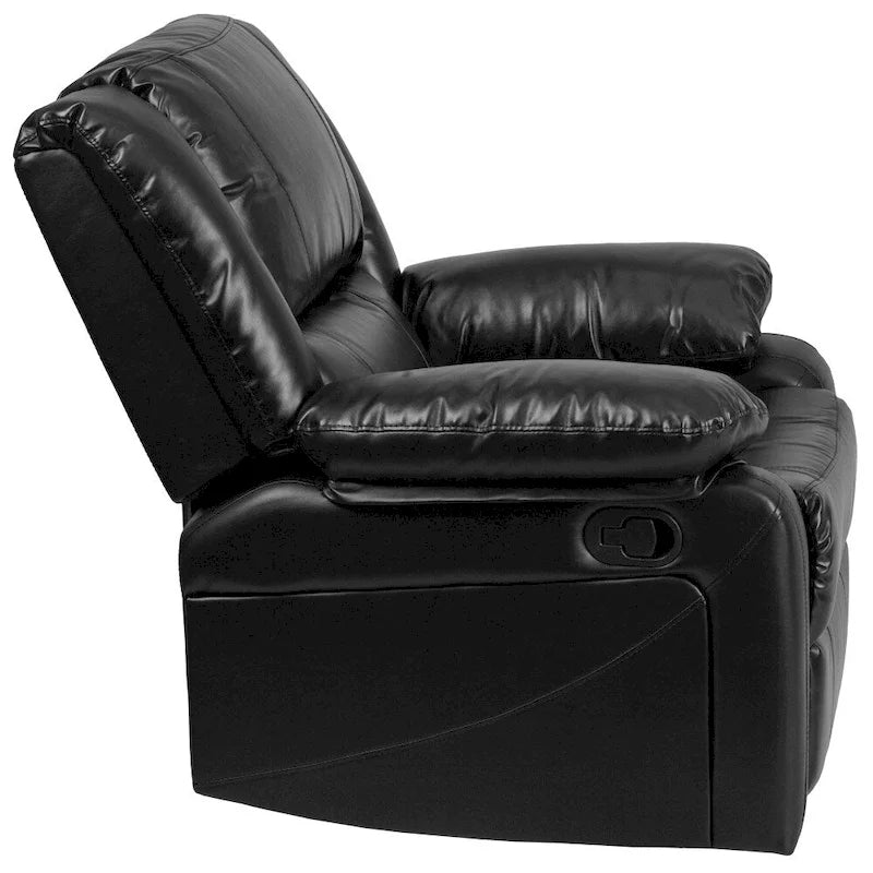 Fauteuil inclinable en cuir synthétique noir/marron/gris/crème/cognac à dossier oreiller, simple