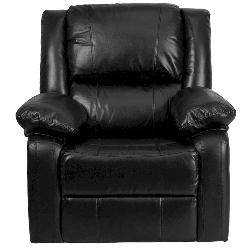 Fauteuil inclinable en cuir synthétique noir/marron/gris/crème/cognac à dossier oreiller, simple