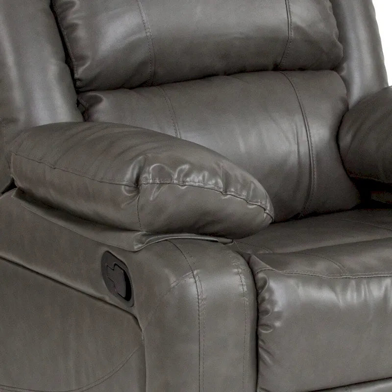 Fauteuil inclinable en cuir synthétique noir/marron/gris/crème/cognac à dossier oreiller, simple