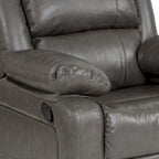 Fauteuil inclinable en cuir synthétique noir/marron/gris/crème/cognac à dossier oreiller, simple
