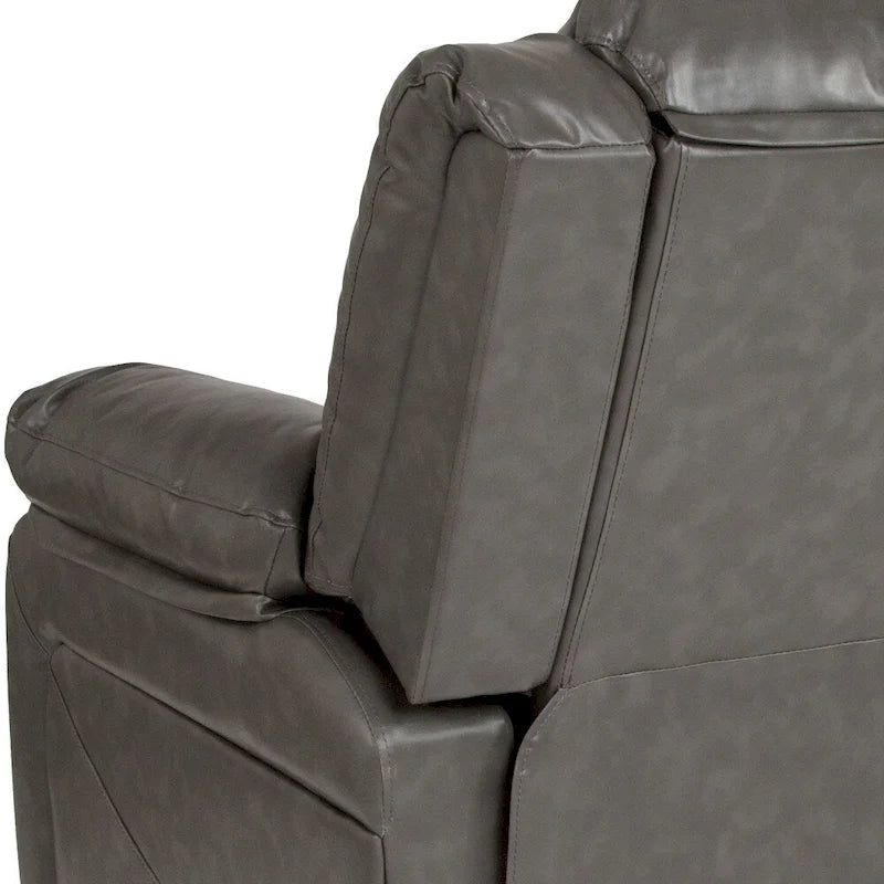 Fauteuil inclinable en cuir synthétique noir/marron/gris/crème/cognac à dossier oreiller, simple