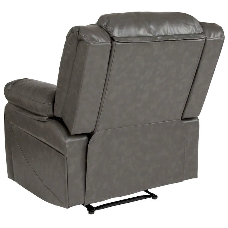 Fauteuil inclinable en cuir synthétique noir/marron/gris/crème/cognac à dossier oreiller, simple