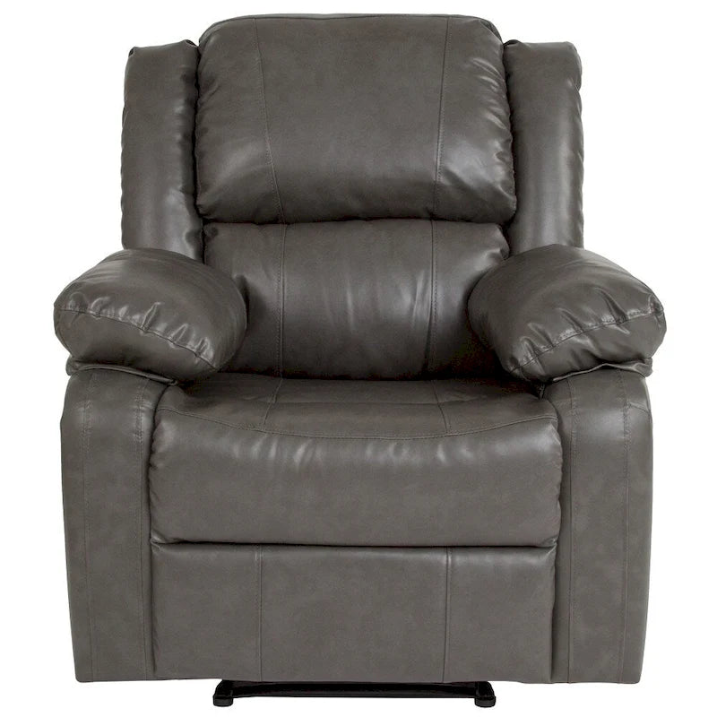 Fauteuil inclinable en cuir synthétique noir/marron/gris/crème/cognac à dossier oreiller, simple