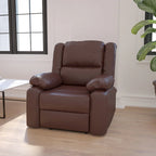 Fauteuil inclinable en cuir synthétique noir/marron/gris/crème/cognac à dossier oreiller, simple