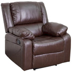 Fauteuil inclinable en cuir synthétique noir/marron/gris/crème/cognac à dossier oreiller, simple