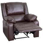 Fauteuil inclinable en cuir synthétique noir/marron/gris/crème/cognac à dossier oreiller, simple