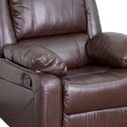 Fauteuil inclinable en cuir synthétique noir/marron/gris/crème/cognac à dossier oreiller, simple