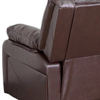Fauteuil inclinable en cuir synthétique noir/marron/gris/crème/cognac à dossier oreiller, simple
