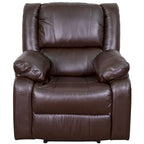 Fauteuil inclinable en cuir synthétique noir/marron/gris/crème/cognac à dossier oreiller, simple