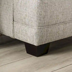 Canapé 3 places en tissu aspect lin gris avec coussins d'appoint