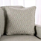 Canapé 3 places en tissu aspect lin gris avec coussins d'appoint