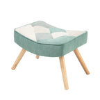 Fauteuil d'appoint avec pouf, ensemble fauteuil et pouf de salon, fauteuil d'appoint confortable pour chambre à coucher, surface en tissu à épissures créatives