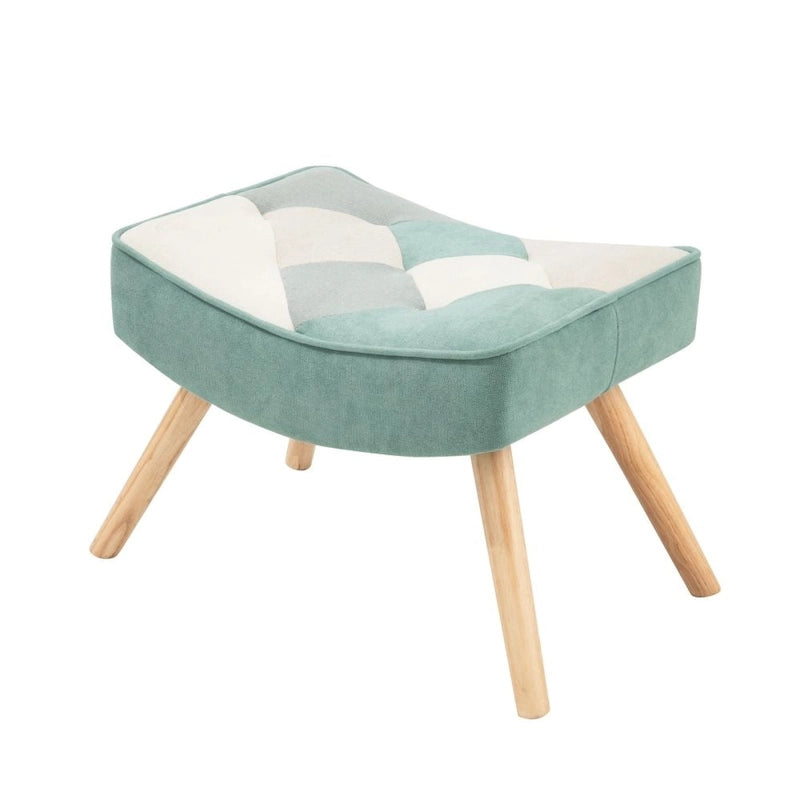 Fauteuil d'appoint avec pouf, ensemble fauteuil et pouf de salon, fauteuil d'appoint confortable pour chambre à coucher, surface en tissu à épissures créatives