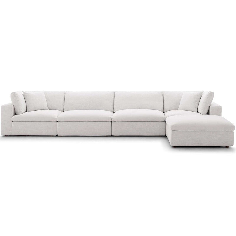 Ensemble de canapé d'angle 5 pièces en tissu/bois garni de duvet Copper Grove Hrazdan