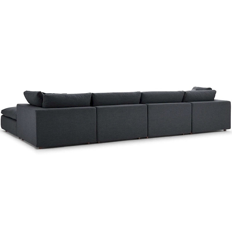 Ensemble de canapé d'angle 5 pièces en tissu/bois garni de duvet Copper Grove Hrazdan